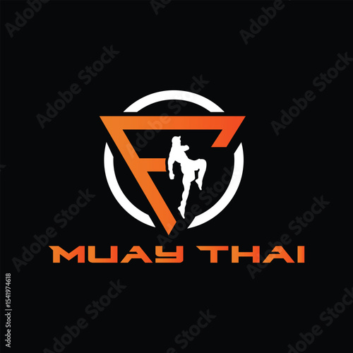 Letter F Muay Thai logo vector Icon