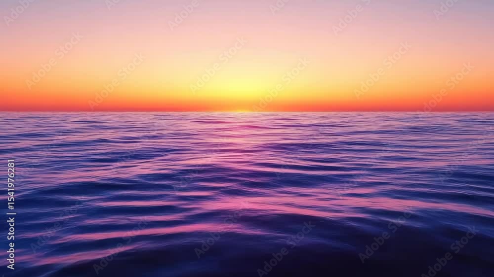 Serene Ocean Sunset Over the Calm Sea with Vibrant Colors and Gentle Waves Serene Ocean Sunset Over the Calm Sea with Vibrant Colors and Gentle Waves