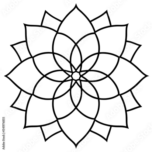 Mehndi Style Mandala with Petals