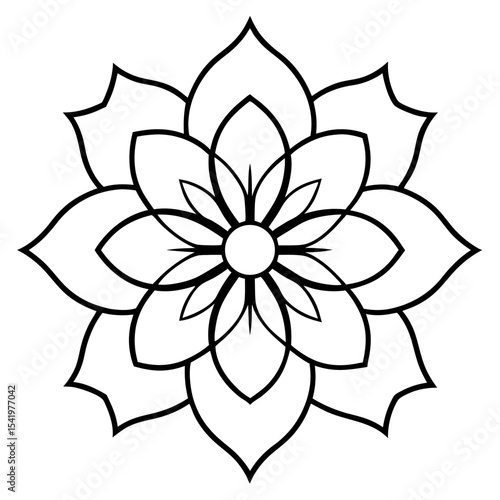 Circular Mandala with Petal Motifs