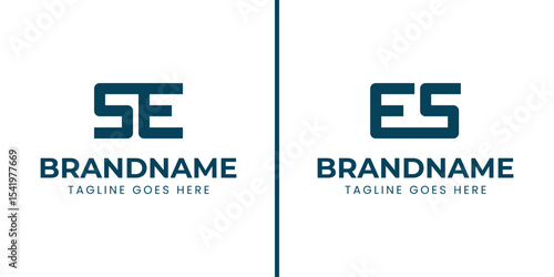 Letters SE and ES Monogram Logo Set, suitable for any brand with ES or SE initials