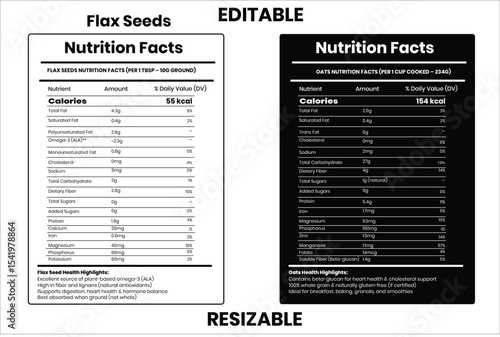 nutrition facts, Flax Seeds , nutrition, nutrition label, calories in food, nutrition info, supplement facts