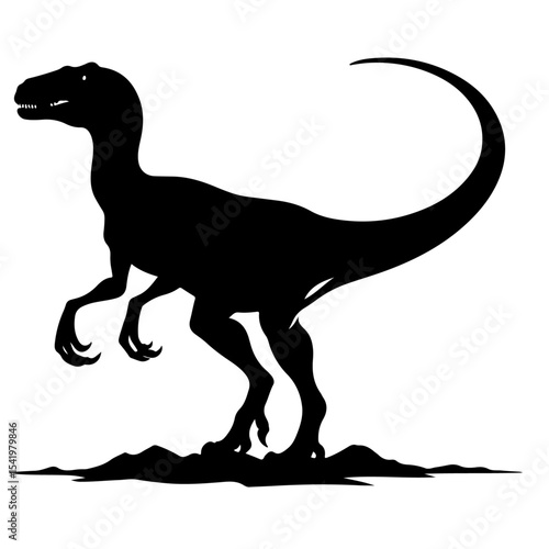 Premium Vector Collection of Fierce Velociraptor Silhouette Icons for Prehistoric and Design Projects
