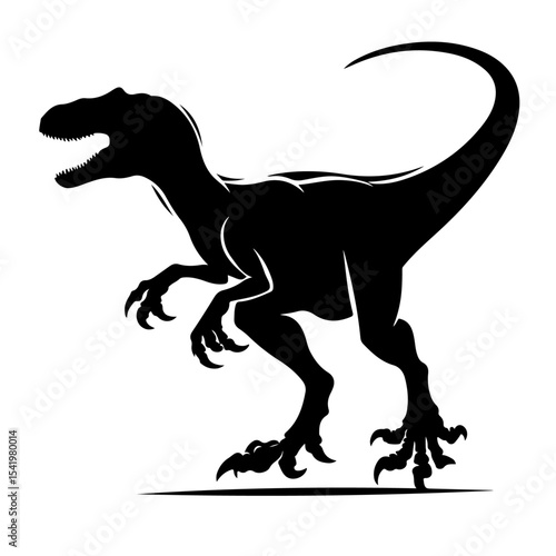 Premium Vector Collection of Fierce Velociraptor Silhouette Icons for Prehistoric and Design Projects