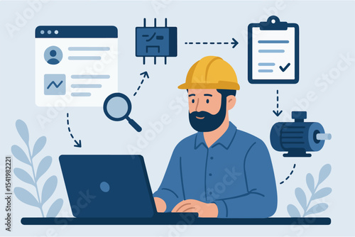 Engineering Solutions through Digital Innovation

This illustration showcases an engineer using digital tools to streamline work processes.