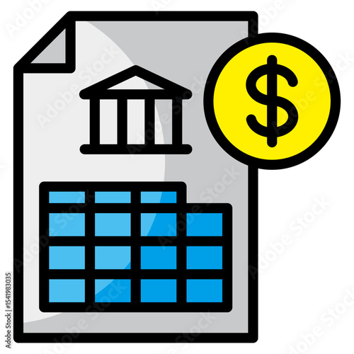 Bank Statement  Icon Element For Design