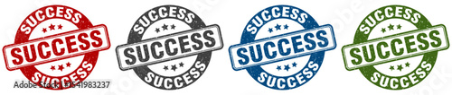 success stamp. success round stamp set isolated on white background