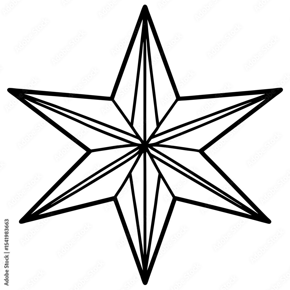 Obraz premium Christmas Star line art vector