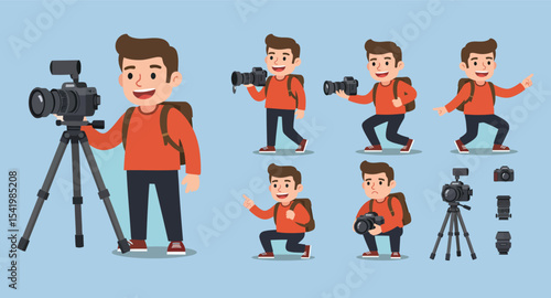 Professional Photographer Vector Illustration Pack 2