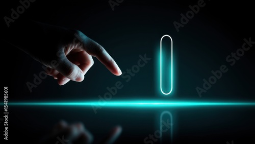 Hand Touching Glowing Shape