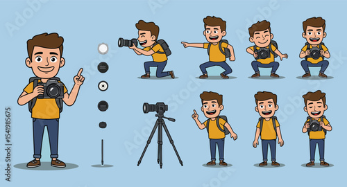 Professional Photographer Vector Illustration Pack 1