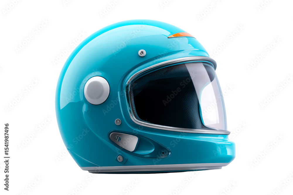 Fototapeta premium Classic blue racing helmet with modern design elements