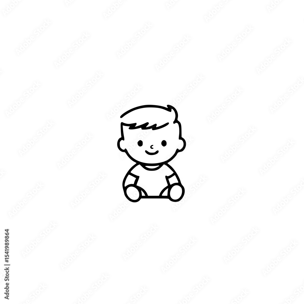 Calm Sitting Baby Icon Calm Sitting Baby Icon