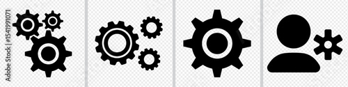 Gear icon set. gear mechanics icon sign vector. settings vector illustration.