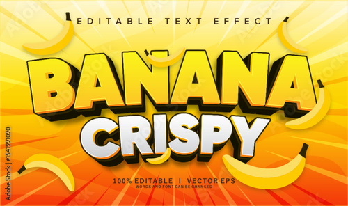 banana crispy vector text effect with modern style design