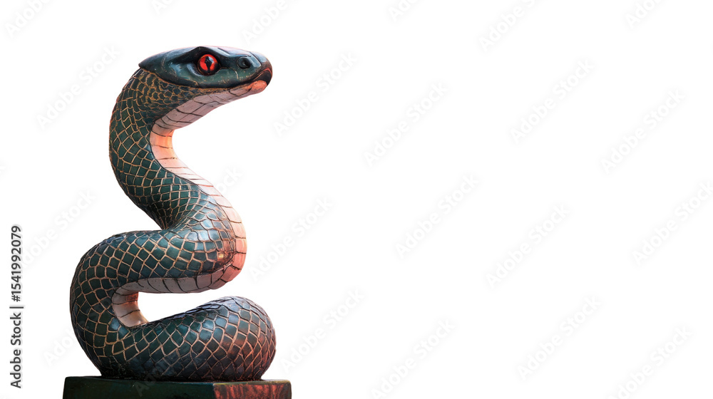 Obraz premium statue of a snake on white background