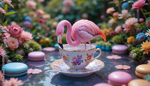 Macarfloat: Flamingo in Cup Isles