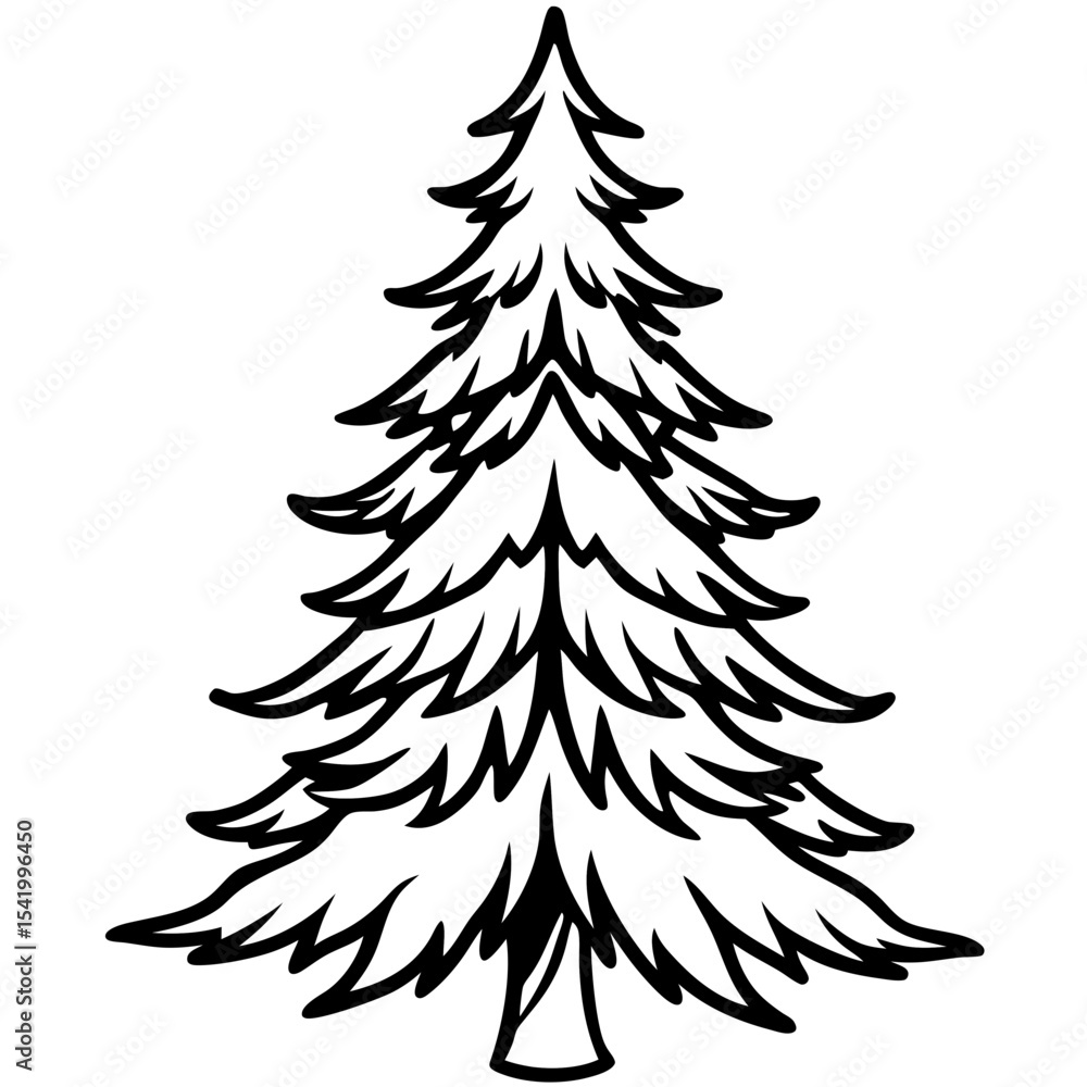 Obraz premium Fir Tree icon vector