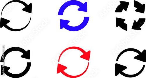 Recycle arrows vector illustration set for graphic design and web design elements isolated background editable stock vector illustration