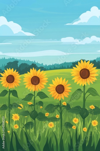 Sunflower Field Landscape