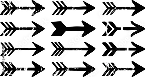 Vector arrows design elements illustration black and white grunge arrows graphic resources for designers editable stock vector illustration