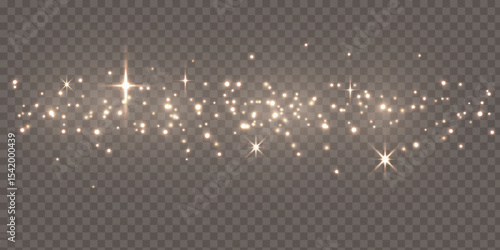 Gold sparkles background. Vector shining particles