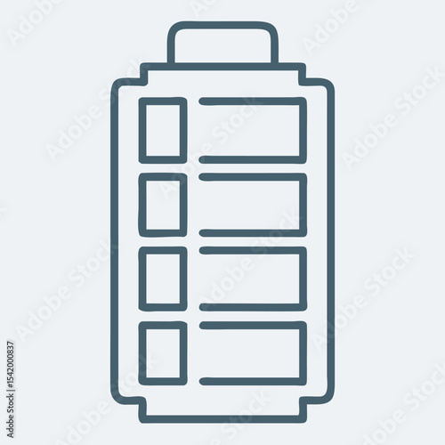  Simple minimalist battery level indicator icon depicting energy power charge availability status