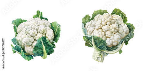 cauliflower watercolor vector illustration