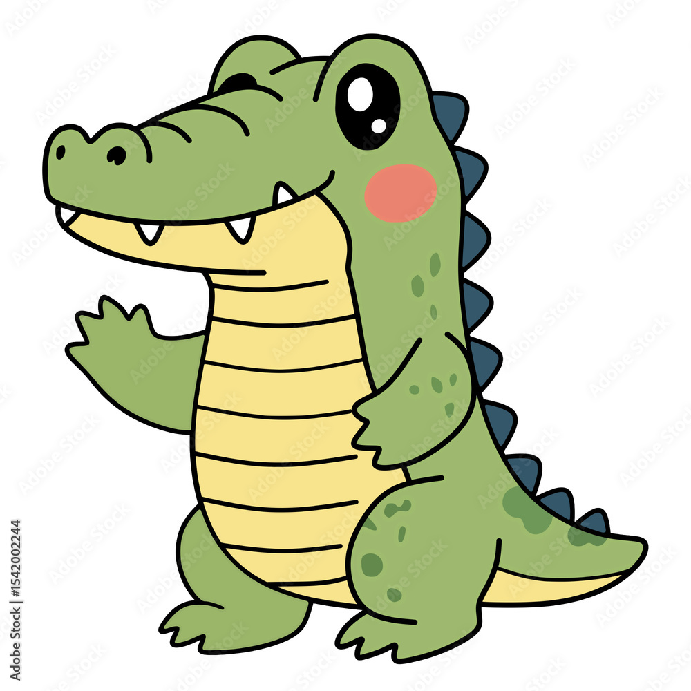 Fototapeta premium Cute Anime Alligator Character