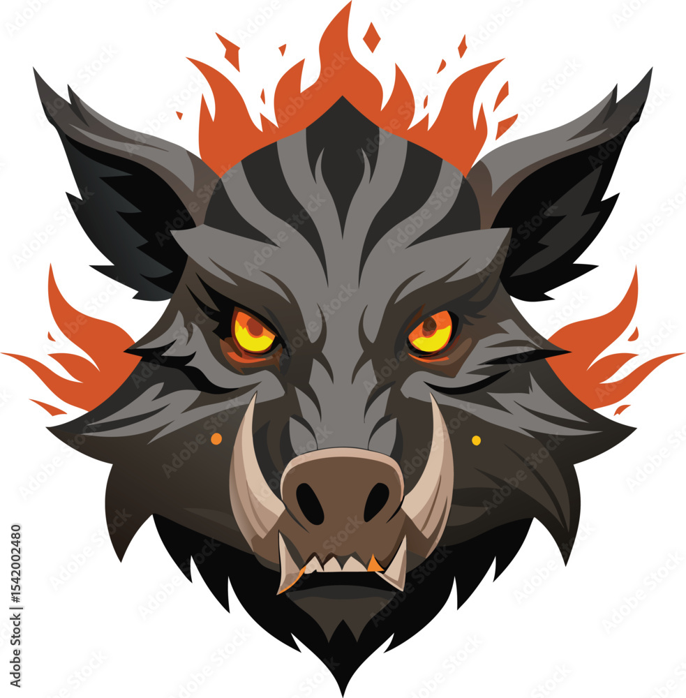 Obraz premium Fire Eyes Demonic Wolf