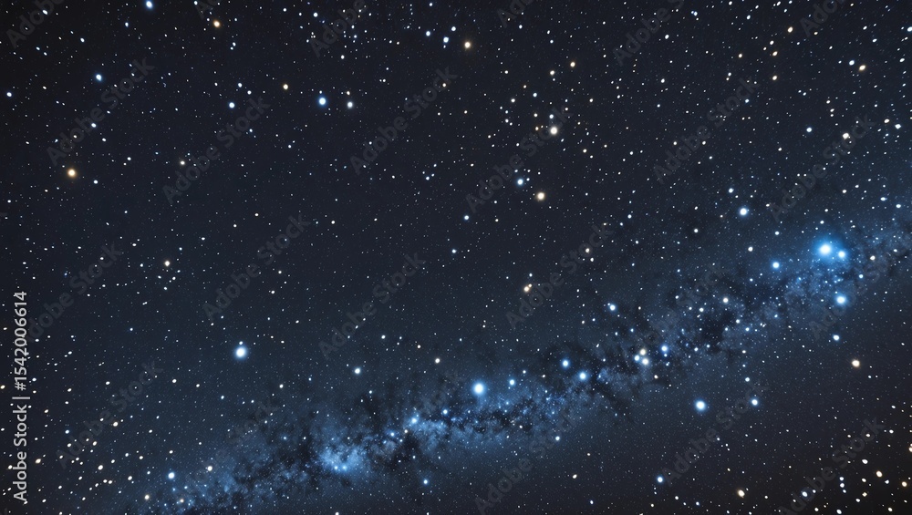 Fototapeta premium Night sky with stars sparkling on black background