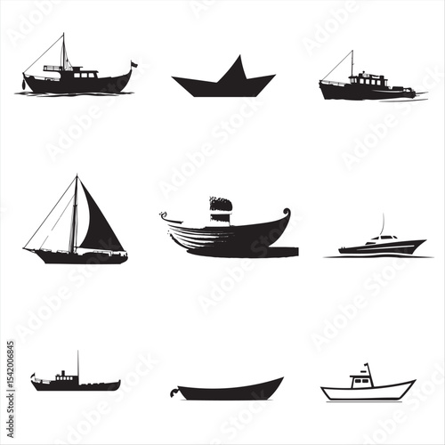 set of boats