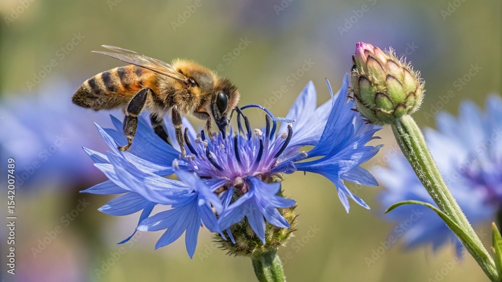 Fototapeta premium Bee, sharp and realistic, Photo, Natural light.