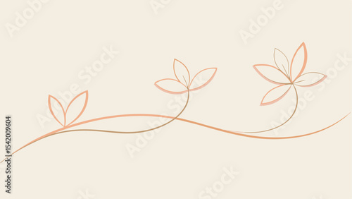 Minimalist floral line art with delicate flowers and transparent design elements