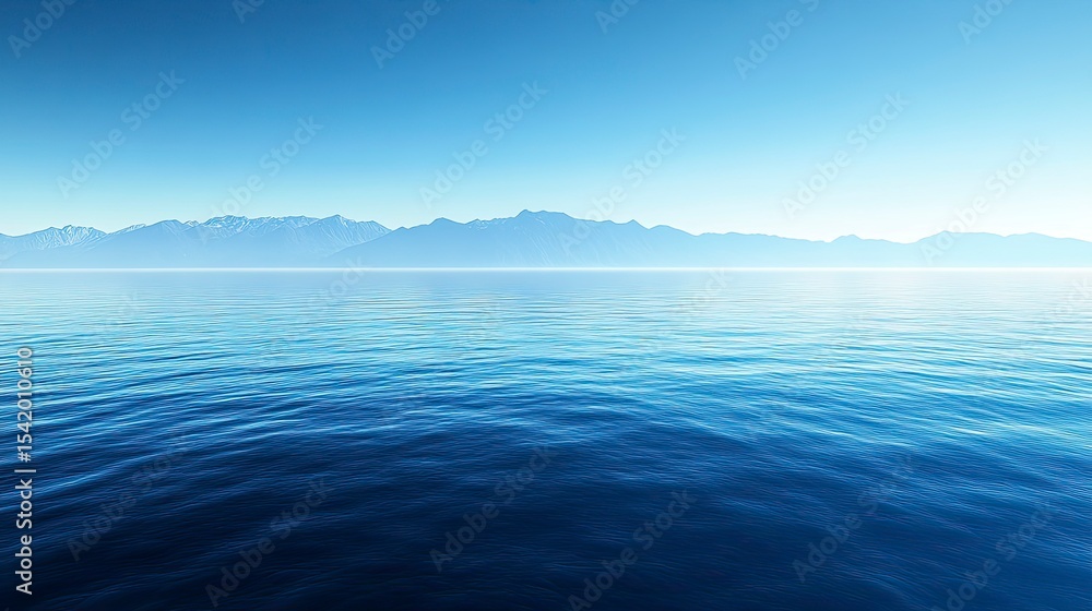Obraz premium Calm lake with distant mountains