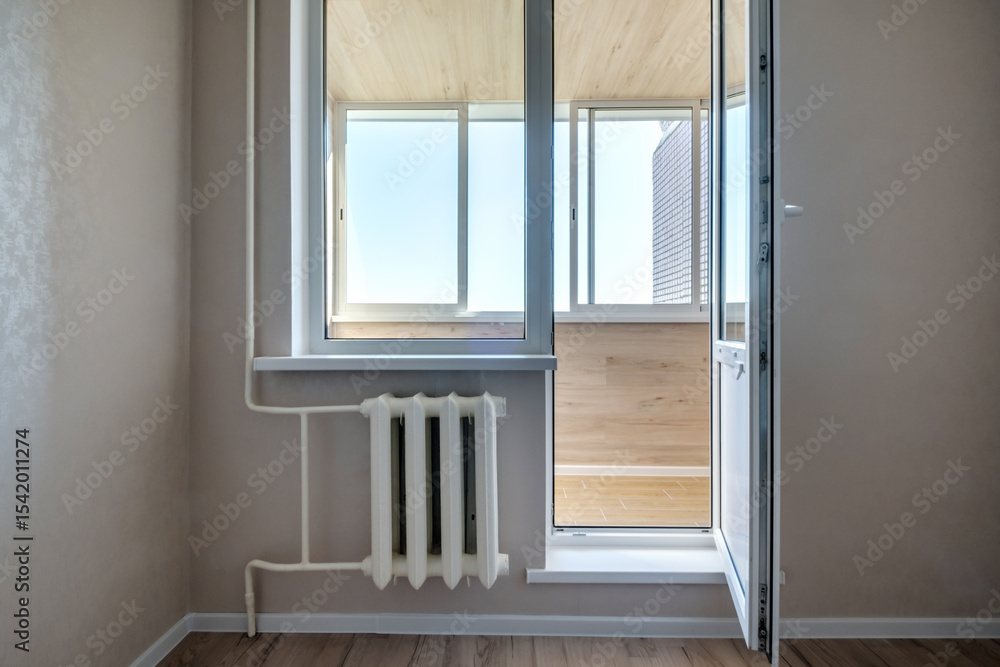 Fototapeta premium windows and doors on the balcony or loggia