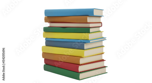 Wallpaper Mural Colorful Book Stack Against White Background, Symbolizing Knowledge and Learning Torontodigital.ca
