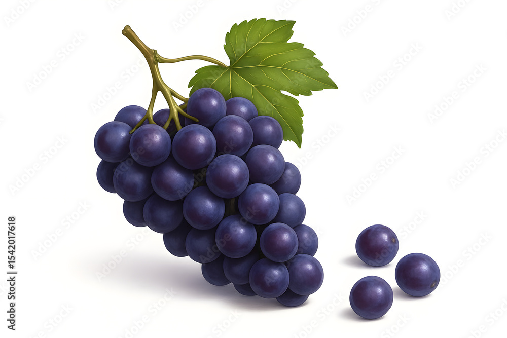 Fototapeta premium Grape Bunch with Loose Berries