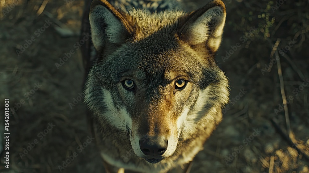 Fototapeta premium Close-up of a wolf's head