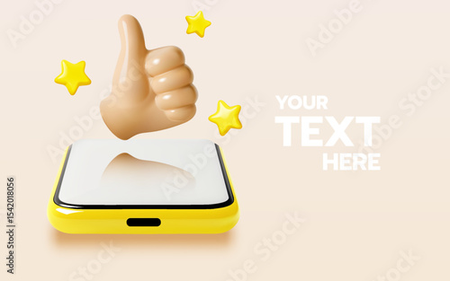 Cartoon hand with thumb up finger for like icon