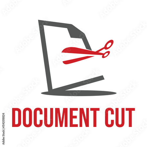 document cut flat minimalist logo design