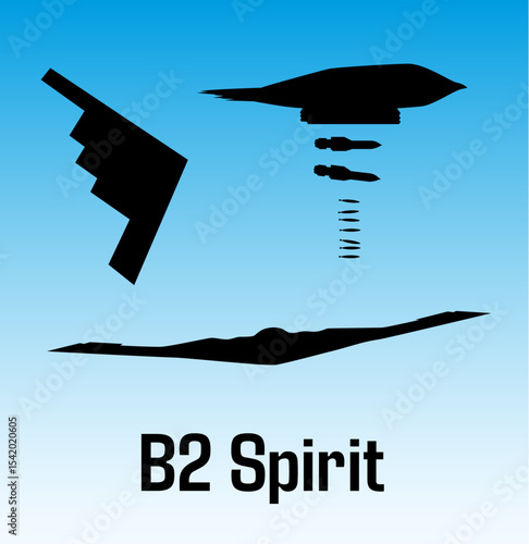 B2 Spirit Stealth Bomber in Various Perspectives with Armed Munitions