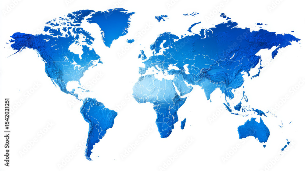 Obraz premium World map. Blue modern vector map.