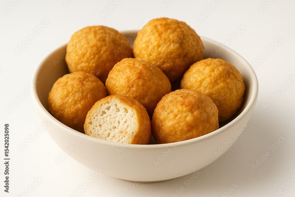 Crispy Fried Fish Balls in a Bowl Crispy Fried Fish Balls in a Bowl