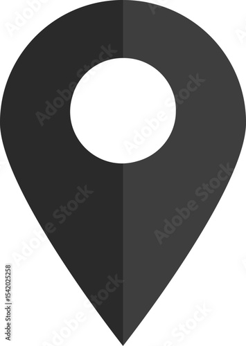イラスト素材：マップのピン　ベクター　黒　black pin point. pin location icons.