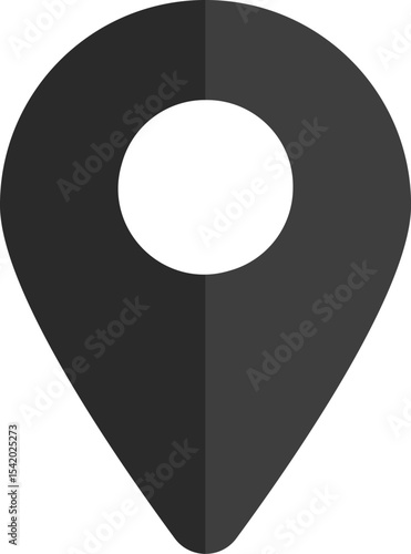 イラスト素材：マップのピン　ベクター　黒　black pin point. pin location icons.