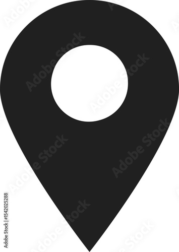 イラスト素材：マップのピン　ベクター　黒　black pin point. pin location icons.