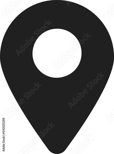 イラスト素材：マップのピン　ベクター　黒　black pin point. pin location icons.