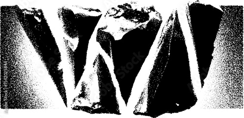 High contrast black and white emerald cut gemstone design for modern art display