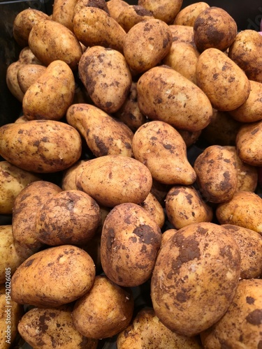 potatoes on the market shelf